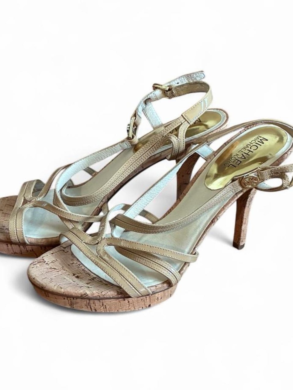 MICHAEL Michael Kors Beige Cork High-Heel Sandals